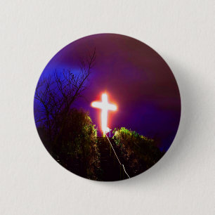 Lichtkreuz bei nächtlichen Gottesdiensten - Lieben Button