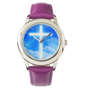 Lichtkreuz Jesus Christus Christlich anpassbar Armbanduhr