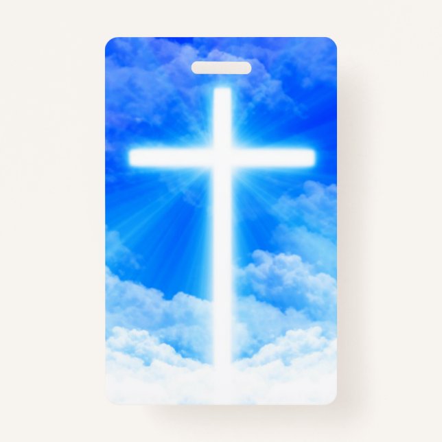 Lichtkreuz Jesus Christus Christlich anpassbar Ausweis (Vorderseite)