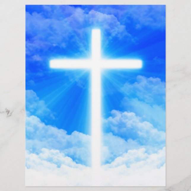 Lichtkreuz Jesus Christus Christlich anpassbar Briefbogen (Vorderseite)