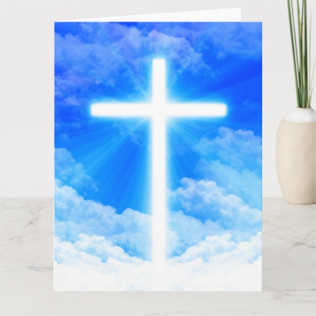 Lichtkreuz Jesus Christus Christlich anpassbar Karte (Vorderseite)