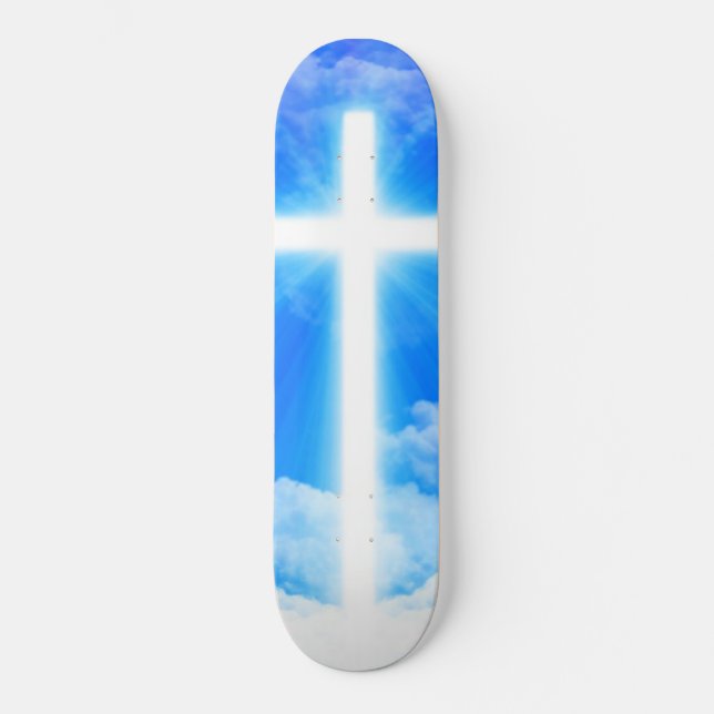 Lichtkreuz Jesus Christus Christlich anpassbar Skateboard (Vorderseite)