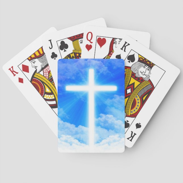 Lichtkreuz Jesus Christus Christlich anpassbar Spielkarten (Rückseite)
