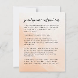 Lichtorange Juwelierpflegeanleitung Note Card Mitteilungskarte