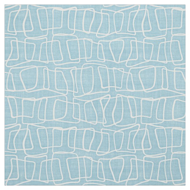 Lichtpastellblau Moderne Rundquadratmuster Stoff (Muster)
