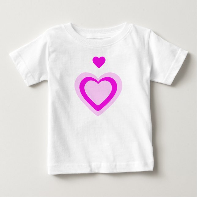 LICHTPINK FUCHSIA HERZEN BABY T-SHIRT (Vorderseite)