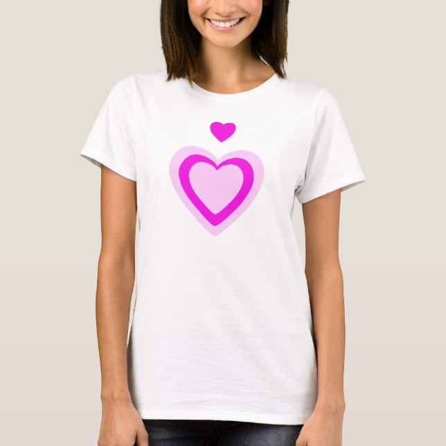 LICHTPINK FUCHSIA HERZEN T-Shirt (Vorderseite)