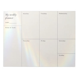 Lichtprisma & beiger minimalistischer Wochenplaner Notizblock