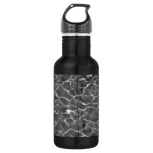 Lichtreflektionen auf Wasser: Schwarz/Weiß Edelstahlflasche