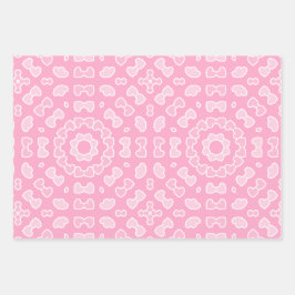 Lichtrosa Abstraktes Herzmuster Geschenkpapier Set