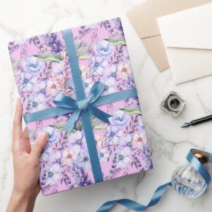 Lichtrosa, florales Federmuster Geschenkpapier
