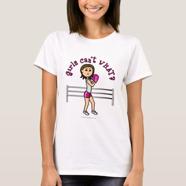 Lichtrosa Frauenboxen T-Shirt (Vorderseite)
