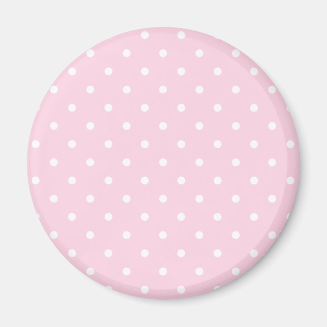 Lichtrosa Polka Dots Muster Magnet (Vorne)