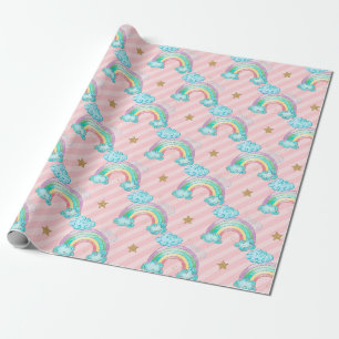 Lichtrosa Regenbogenmuster Geschenkpapier