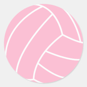 Lichtrosa Volleyball Runder Aufkleber