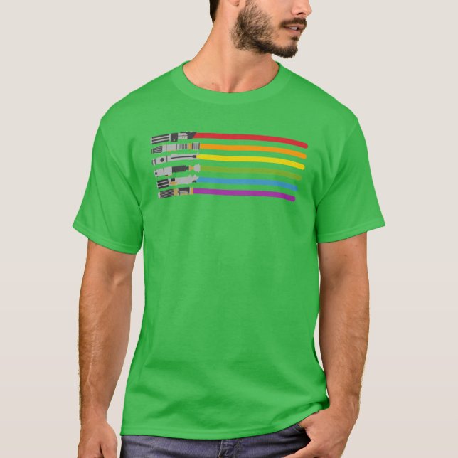 Lichtschwert Regenbogen Mädchen T-Shirt (Vorderseite)