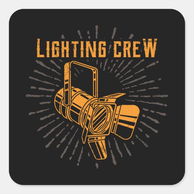 LICHTSHOW CREW Lighting Crew Bühne Lighting Quadratischer Aufkleber (Vorderseite)