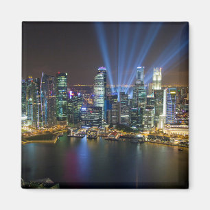 Lichtshow in der Innenstadt von Singapur Magnet