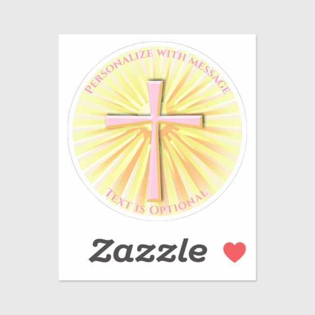 Lichtstrahlen aus dem religiösen Kreuz Aufkleber (Blatt)
