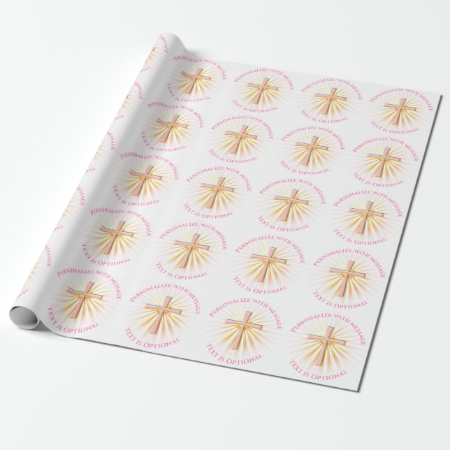 Lichtstrahlen aus dem religiösen Kreuz Geschenkpapier (Ungerollt)