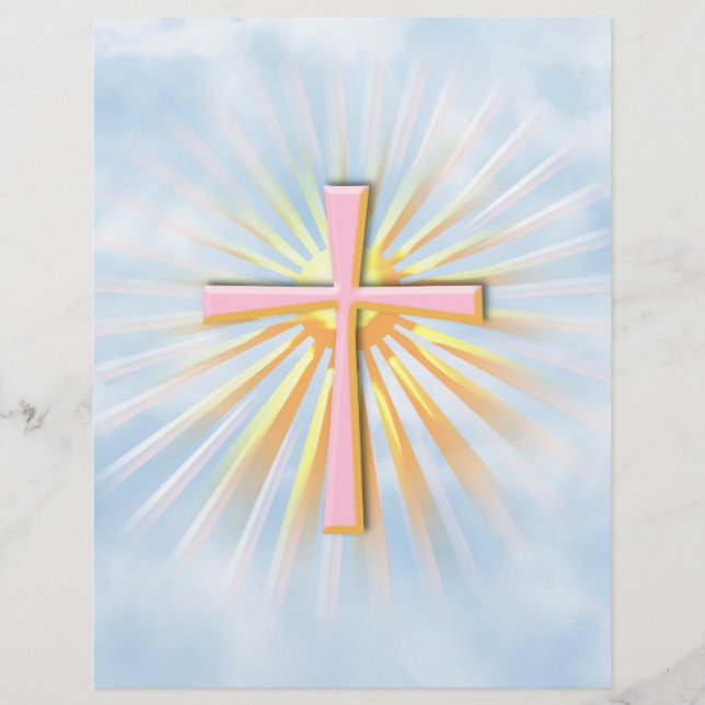 Lichtstrahlen aus dem religiösen Kreuz (W/Wolken) (Vorderseite)