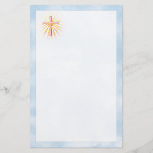 Lichtstrahlen aus dem religiösen Kreuz (W/Wolken) Briefpapier