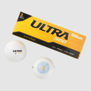 Lichtstrahlen aus dem religiösen Kreuz (W/Wolken) Golfball