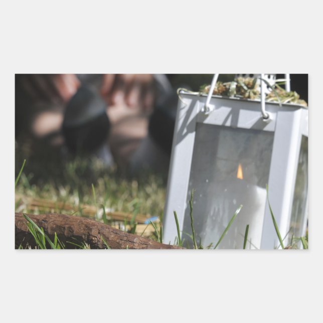 Lichtstrahlen Rechteckiger Aufkleber (Vorderseite)