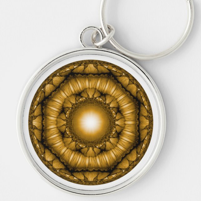Lichtstrahlende geometrische Ornamente Schlüsselanhänger (Vorne)