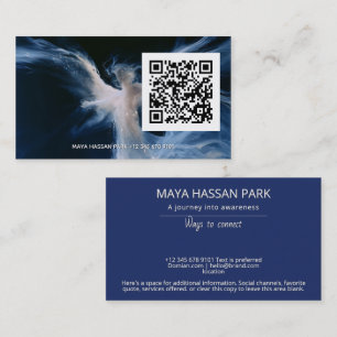 Lichtvolle Präsenz Geflügelter Engel QR-Code Visitenkarte
