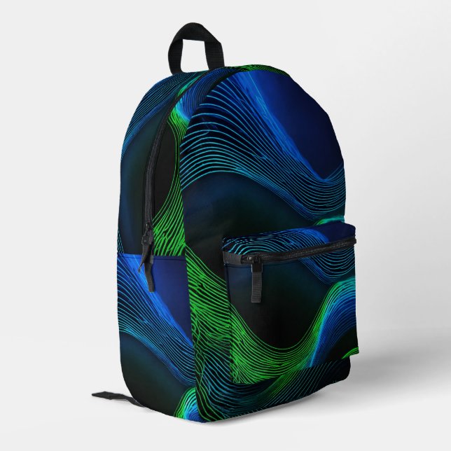 Lichtwelle Bedruckter Rucksack (Rückseitige Ecke links)