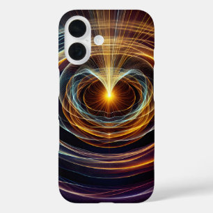Lichtwellenleiche mit schwirbelnder Energie iPhone 16 Hülle