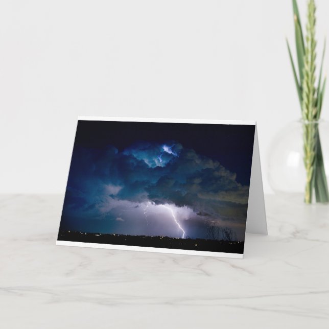 Lichtwolken. Blitzschlagender Boulderzähler Karte (Vorderseite)