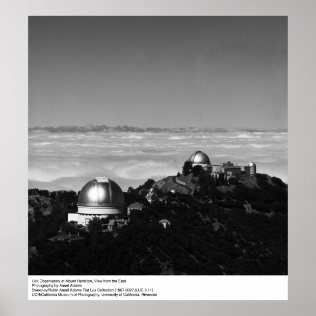 Lick Observatory at Mount Hamilton by Ansel Adams Poster (Vorne)