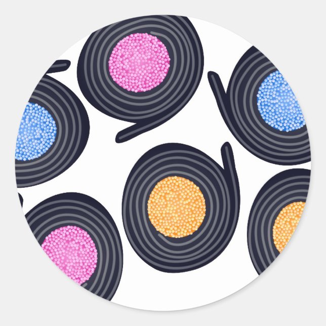 Licorice Catherine Wheels Runder Aufkleber (Vorderseite)