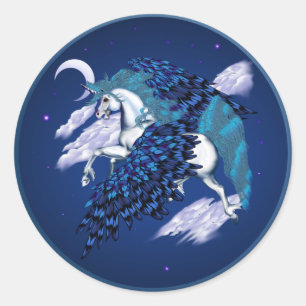 Licorne à ailes - autocollants
