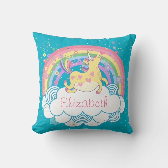 Licorne et cadeau de coussin de filles (Recto)