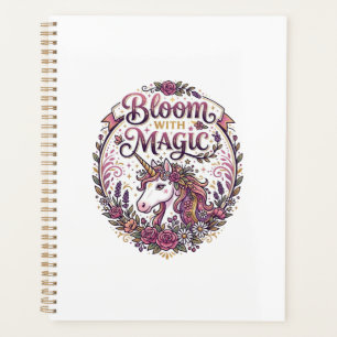 Licorne Fleurir avec Magie POD Prêt Fond Blanc