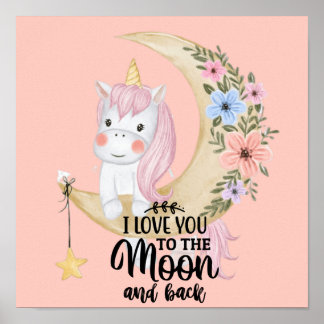 Licorne je t'aime de la lune et retour affiche