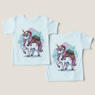 Licorne magique de Noël avec des cadeaux de fêtes