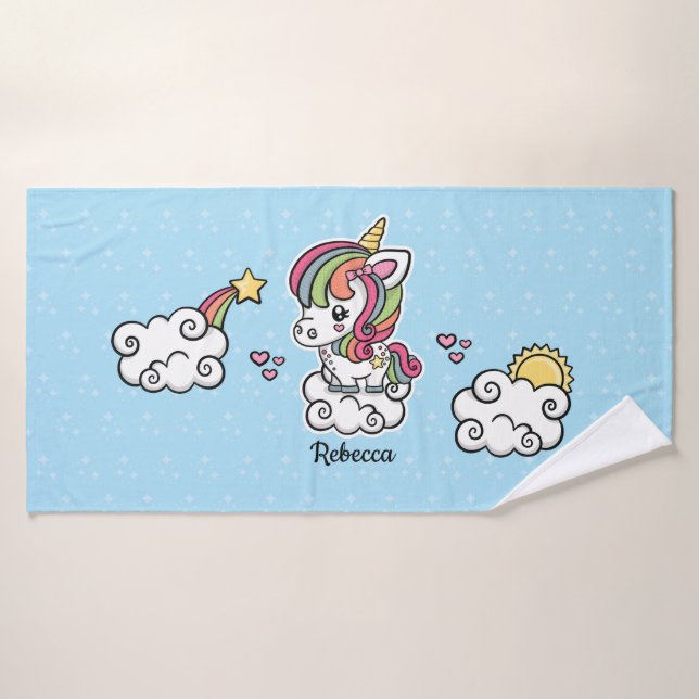 Licorne mignonne (Serviette de bain)