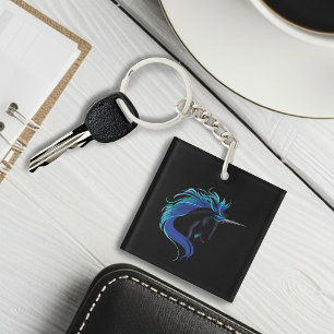 Licorne noire élégante Fantaisie Magique Bleu Arge