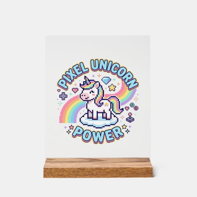 Licorne Pixel Licorne Puissance Conception Graphiq (Recto)