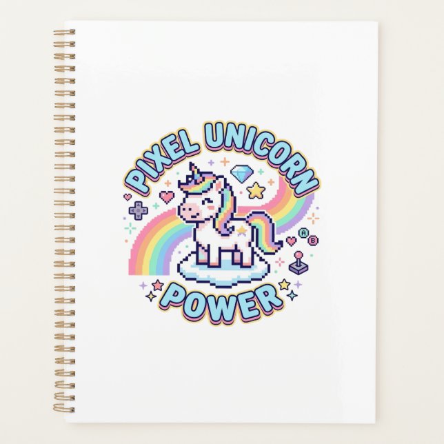 Licorne Pixel Licorne Puissance Conception Graphiq (Devant)