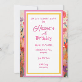 Licorne rose pastel pliée carte de vœux