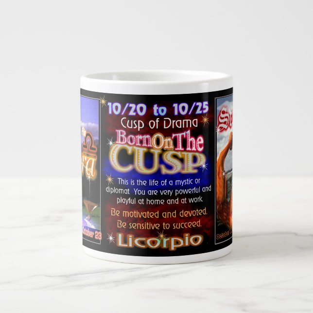 Licorpio - Waage-Skorpionstierkreis Spitze durch Jumbo-Tasse (Vorderseite)