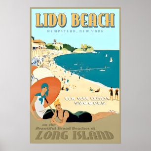 Lido Beach Long Island New York Südstrand Retro Poster