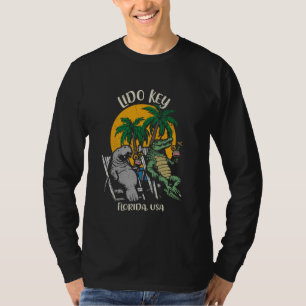 Lido Key Florida USA Funny Manatee Alligator Desig T-Shirt