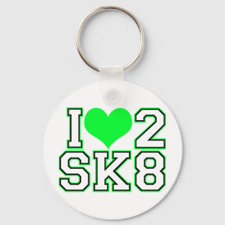 Liebe2SK8-Schwarz und Limon Schlüsselanhänger