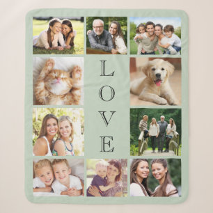 Liebe 10 Foto Collage Sage Green Sherpadecke